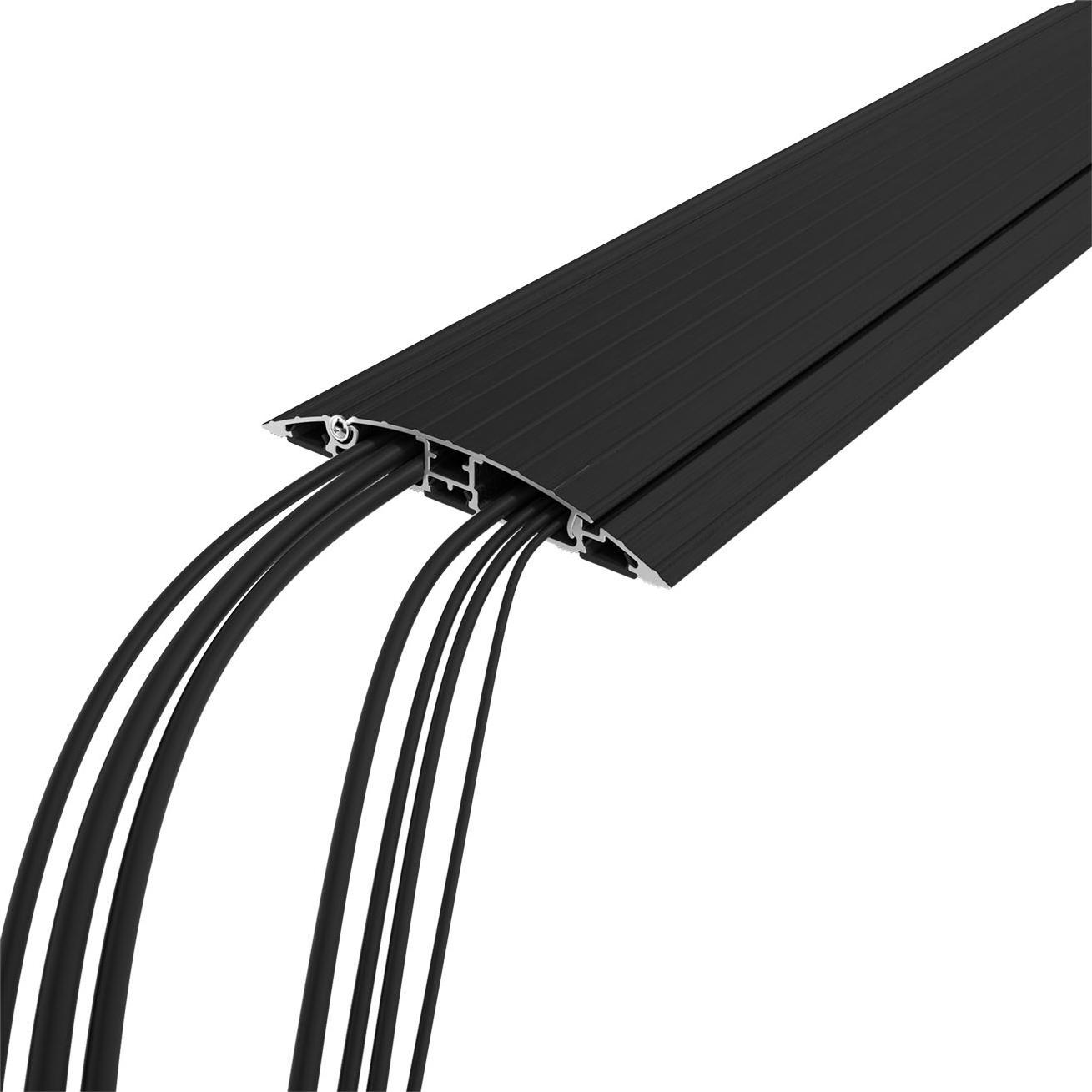 Dataflex, Kabelschutz + Kabelführung, Addit Kabelbrücke aufklappbar gerade 150 cm (31.423), schwarz (Kabelbrücke, 1500 m...