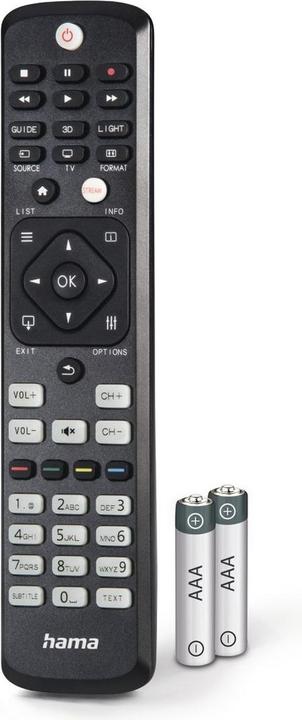 Actual product image Hama Universal remote control for Philips TVs, IR, adaptive, illuminated buttons (Universal remote control, Infrared)