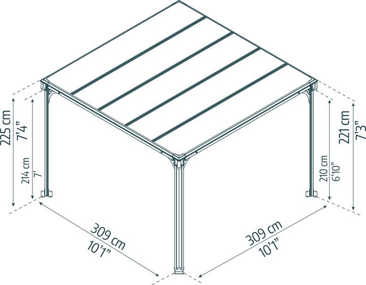 Actual product image Palram Milano 3000 (309 cm, 309 cm)