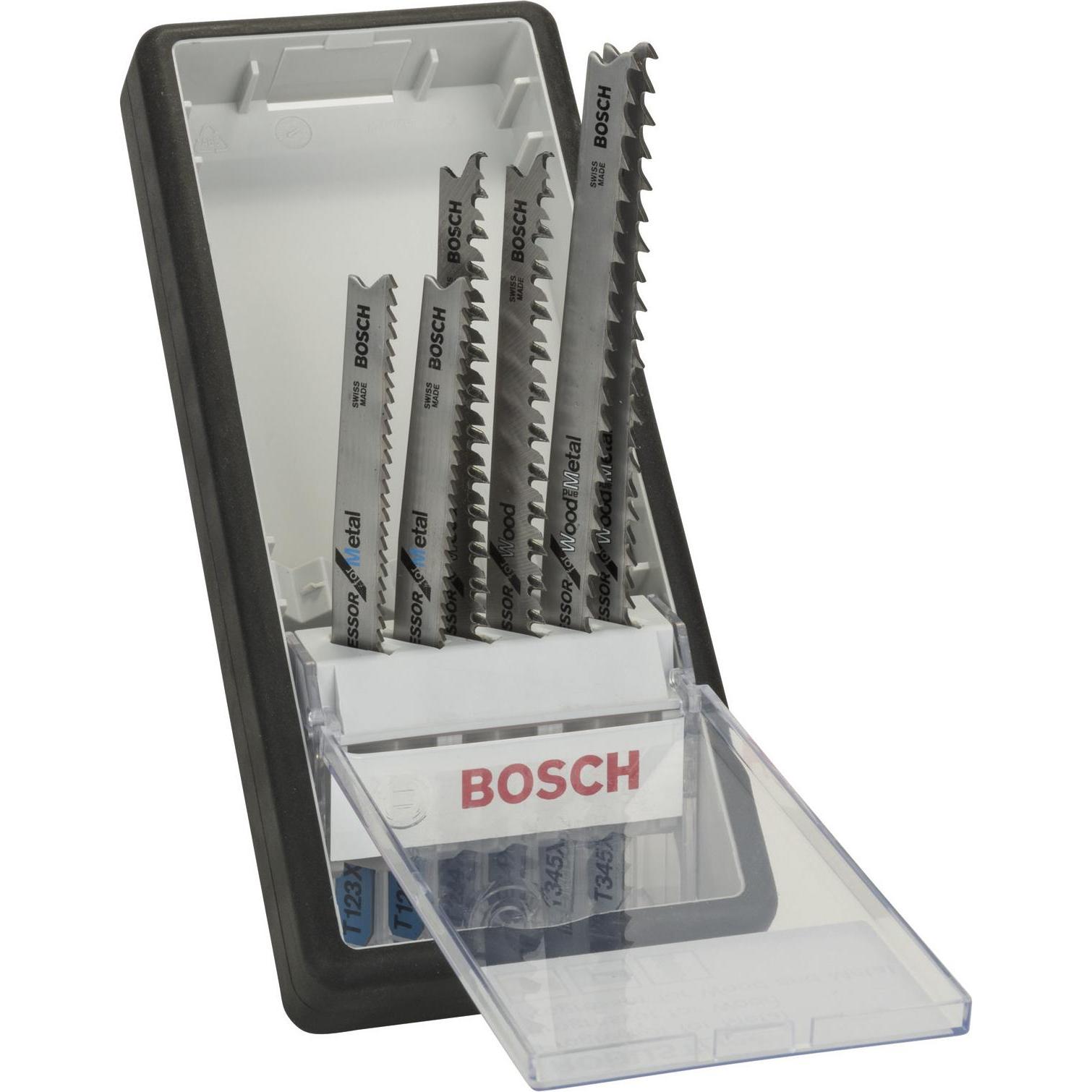 Thumbnail - Bosch Professional Zubehör, Sägeblatt, 6-tlg. Stichsägeblatt-Set Wood and Metal, Robust Line, Progressor, T-Schaft