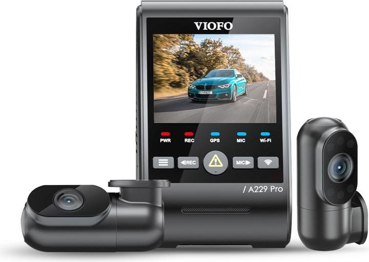 Image du produit Viofo A229 Pro 3CH (Écran intégré, WiFi, Vision nocturne, Récepteur GPS, Accéléromètre, Microphone intégré, 4K)