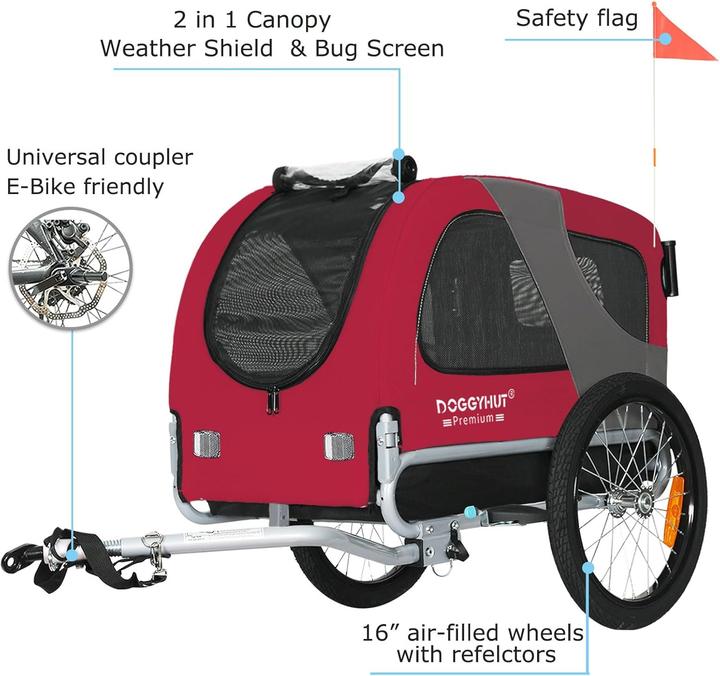 Actual product image Tiggo Dog bike trailer 80104 - Red