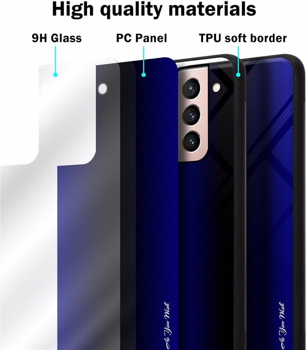 Productafbeelding Cadorabo TPU gestreepte glasplaat (Samsung Galaxy S21 5G)
