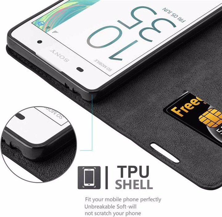 Actual product image Cadorabo Book Invisible Magnet Cover (Sony Xperia E5)