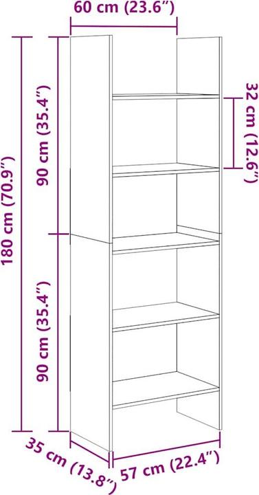 Immagine prodotto vidaXL Tedd (60 x 35 x 180 cm)