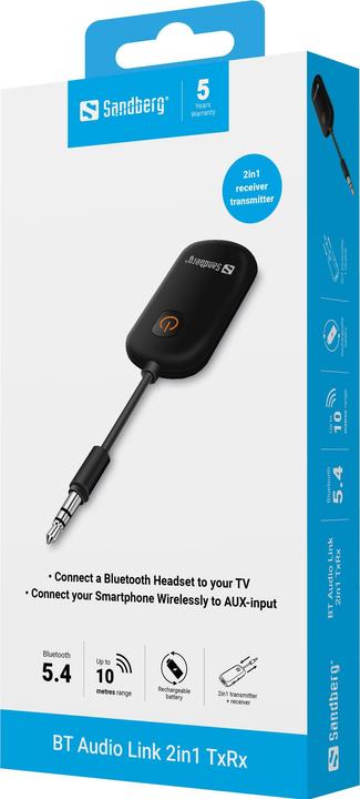 Image du produit Sandberg Bluetooth Audio Link 2in1 TxRx (Emetteur & Récepteur)