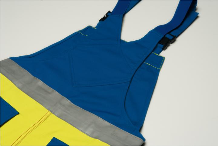 Produktbild Planam unisex Warnschutz-Latzhose MAJOR PROTECT warngelb, kornblau Grösse 64 (64, 64)