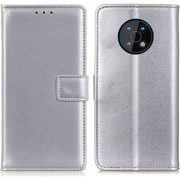 Thumbnail - MU Classic Classic II Leder Bookcover Series (Nokia G50), Smartphone Hülle, Silber