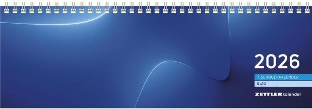 Actual product image Neumann Tischquerkalender blau 2026 - 32x10,5 cm - 1 Woche auf 2 Seiten - Bürokalender mit Monatsübe (Hardcover, German)