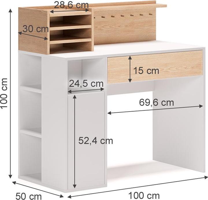 Image du produit Vicco Schreibtisch (100 x 50 x 100 cm)