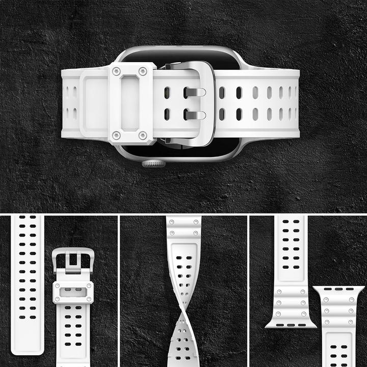 Actual product image Hurtel Strap Triple Protection strap for Apple Watch SE, 8, 7, 6, 5, 4, 3, 2, 1 (41, 40, 38 mm) bracelet wh (38 mm, 40 mm, 41 mm, TPU)