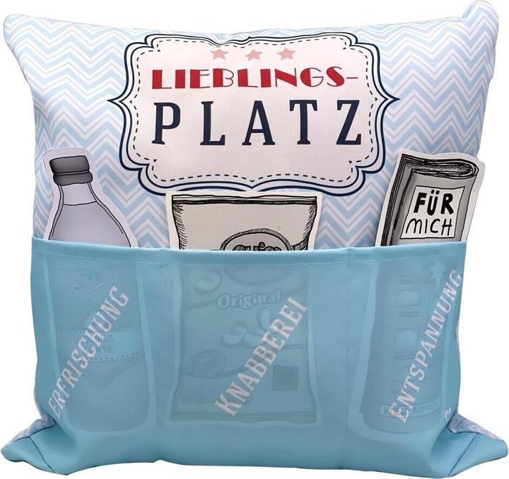 Hergo Coussin OUTDOOR,endroit préféré, imprimé avec 3 poches à remplir (43 x 15 x 43 cm)