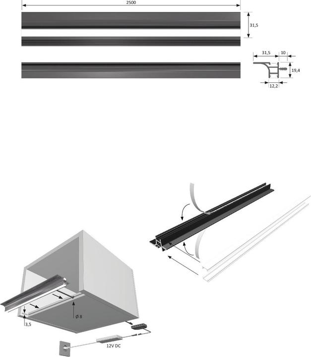Immagine prodotto Halemeier Profili d'incassate LED HandleLine con diaframmi