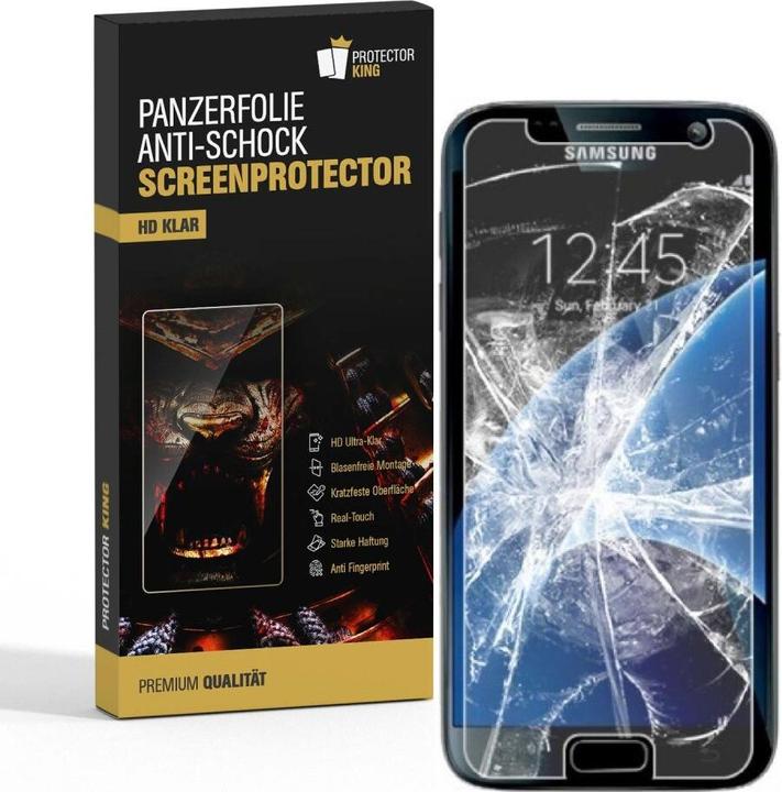 Actual product image Protectorking 3x Panzerfolie Anti-Shock HD Klar (3 pcs., Samsung Galaxy S7)