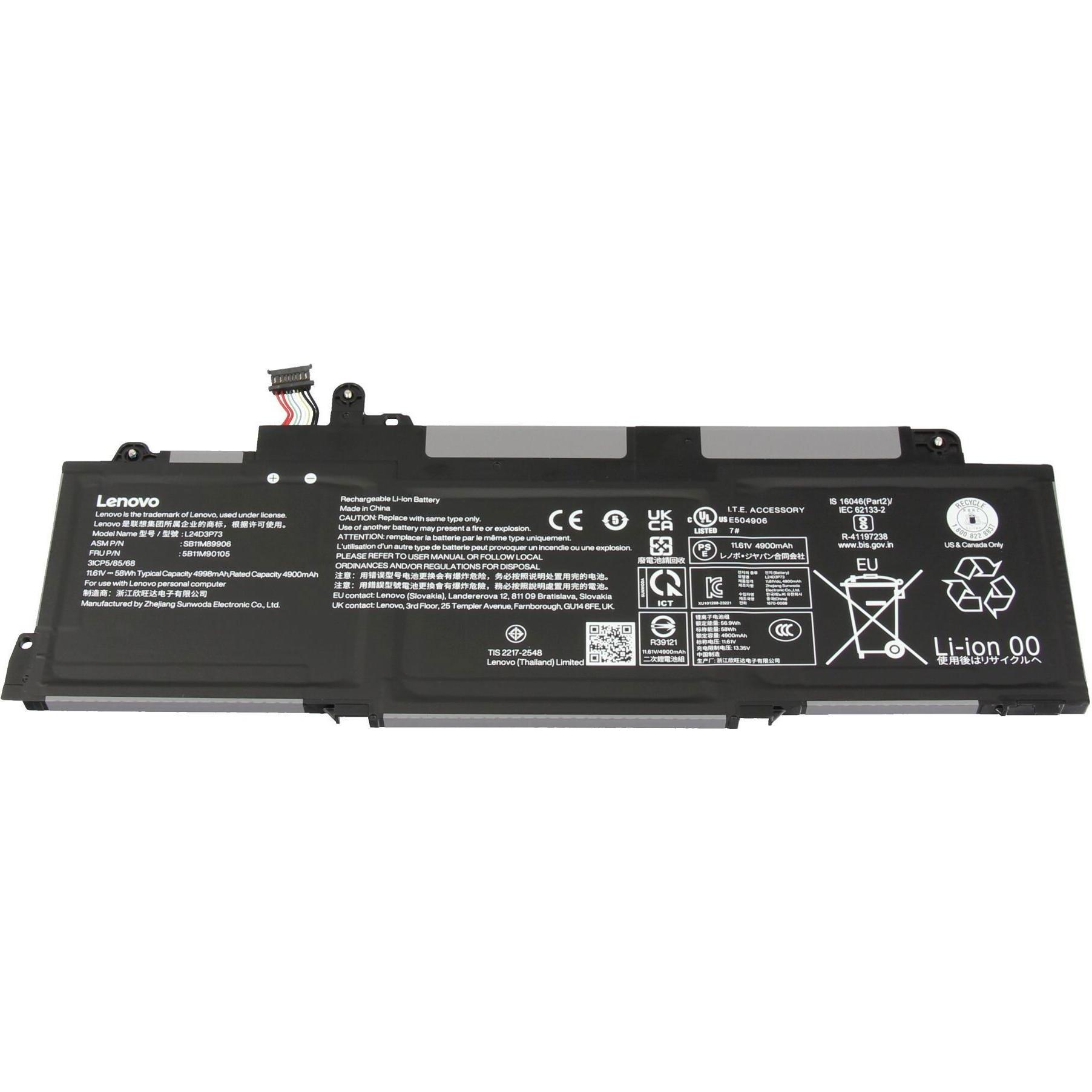 Lenovo 5B11M90107 (3 Zellen, 4998 mAh), Notebook Akku