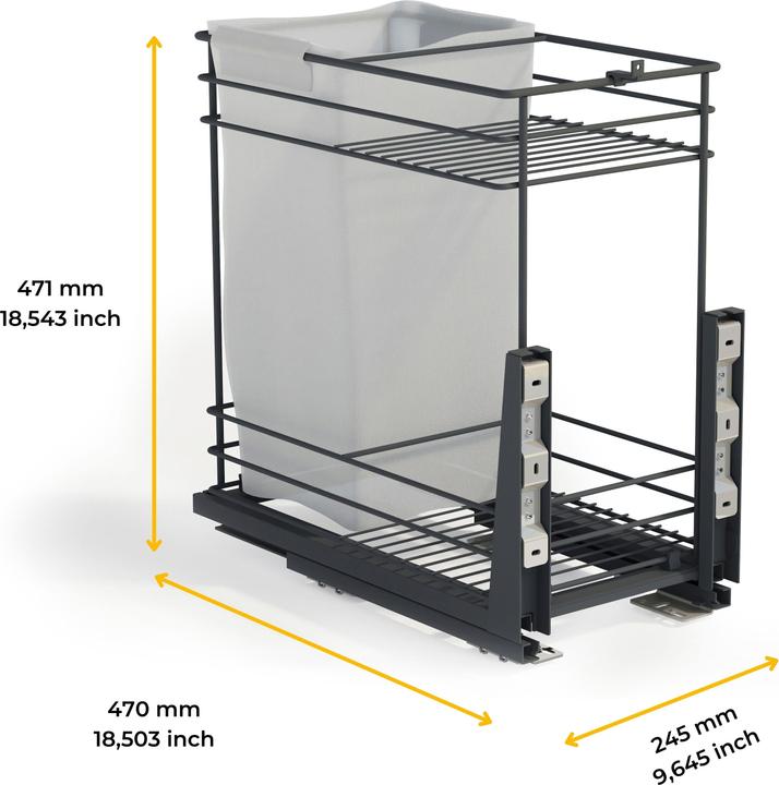 Actual product image Emuca Extendable Basket Cart with Soft Close