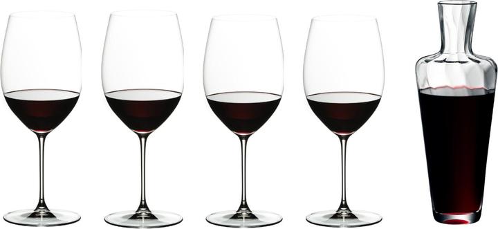 Image du produit Riedel Set de verres à cabernet & décanteur VERITAS (62.50 cl, 4 Verres, Verres à vin rouge)