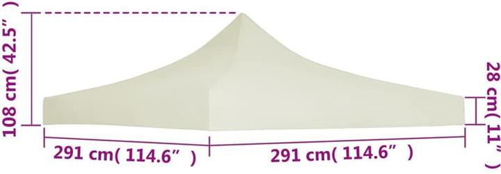 Produktbild vidaXL Partyzeltdach (290 cm, 290 cm)