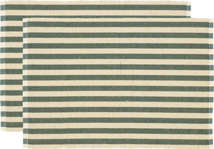 Södahl Tischset Statement Stripe 48 cm x 33 m, 2 Stück, Beige/Grün (2 Stk., 33 x 48 cm)