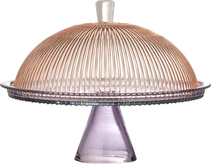 Bloomingville - Tayo Cake Tray with Dome - Multi - Glass
