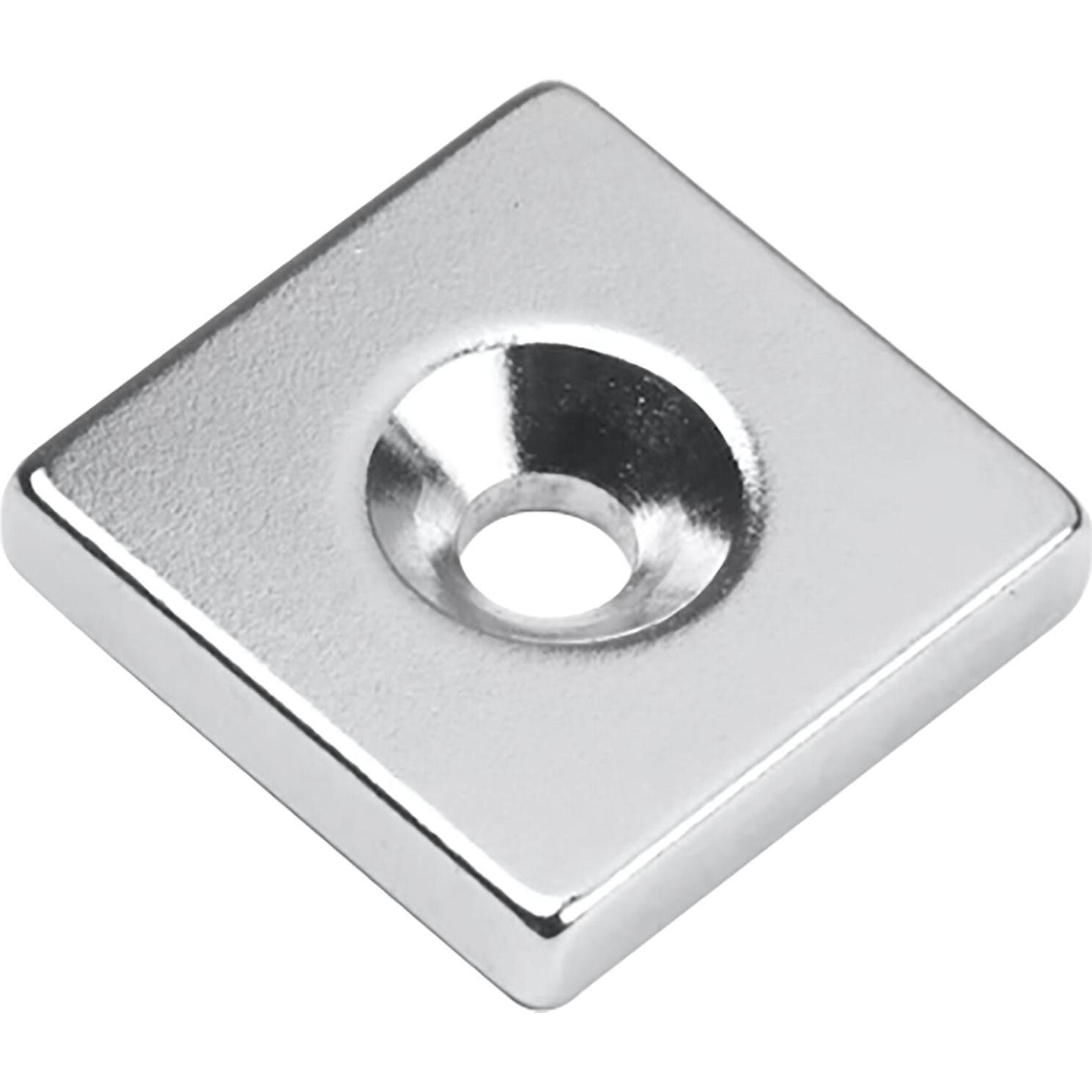 Supermagnete, Magnet, Quadermagnet 20x20x4mm, Haftkraft 7,5 kg (1 x)