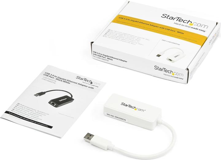 Actual product image StarTech GIGABIT USB 3.0 NIC - WHITE (USB, USB 3.0, RJ45 (1x), RJ45 Gigabit Ethernet (1x))