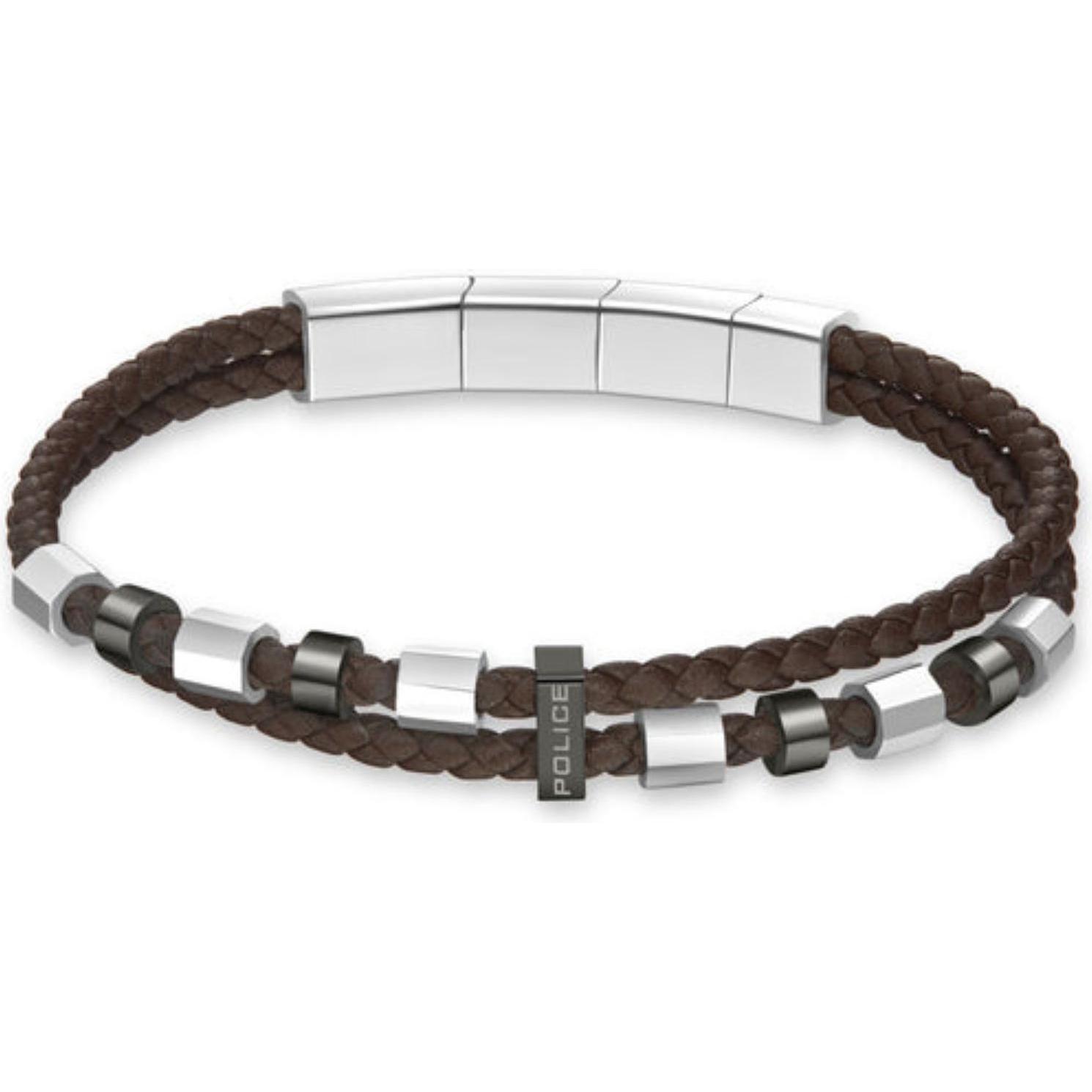 Police, Armschmuck, PEAGB0035604 Freeway, (19 cm, Leder, Edelstahl)