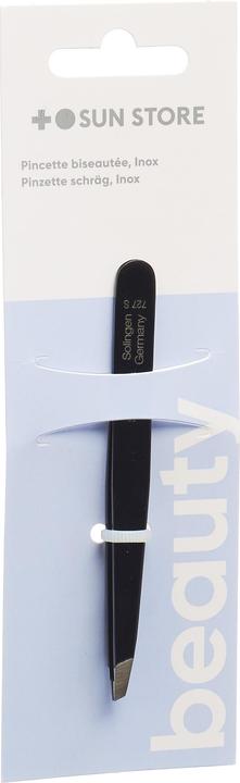 Sun Store Pince à épiler Beauty Inox oblique noir mat