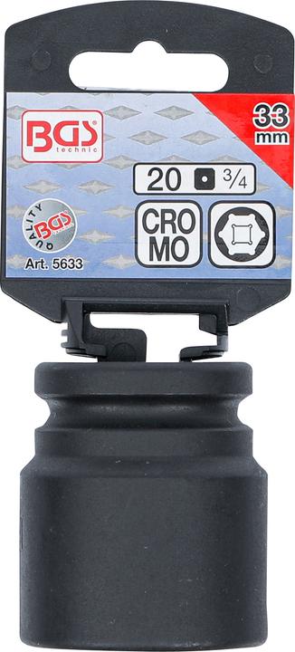 Produktbild BGS Kraft-Steckschlüssel-Einsatz Sechskant Antrieb Innenvierkant 20 mm (3/4") SW 33 mm (33 mm)