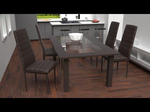 Produktbild tectake 4x Esszimmerstuhl