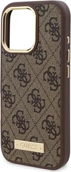Produktbild Guess GUHMP16LU4GPRW iPhone 16 Pro 6.3" brązowy/brown hardcase 4G Logo Plate MagSafe (Apple iPhone 16 Pro)