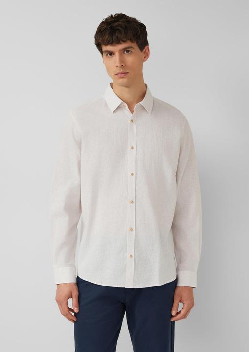 Immagine prodotto s.Oliver Regular Fit: Langarmhemd aus Leinenmix mit Streifen (M)