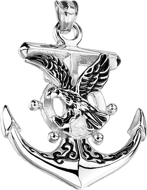 Immagine prodotto Star Piercing Ciondolo in argento con aquila e ancora (Acciaio chirurgico 316L, senza ottone)