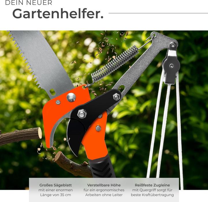 Actual product image tectake Telescopic pruning shears with saw