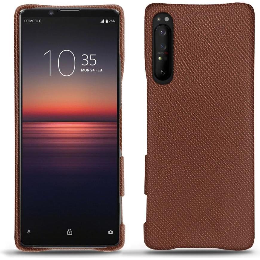 Noreve Lederschutzhülle (Sony Xperia 1 II), Smartphone Hülle, Braun