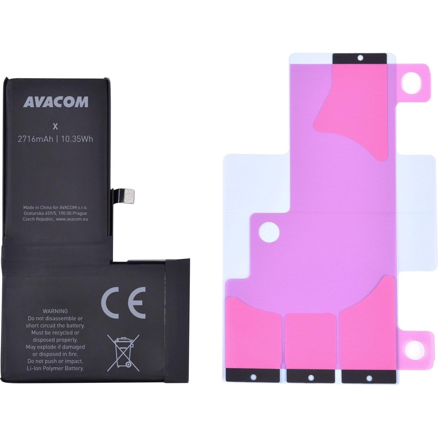 Avacom BATTERIA PER APPLE IPHONE X, AGLI IONI DI LITIO (SOSTITUISCE 616-00346), Batteria smartphone