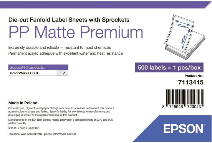 Produktbild Epson Pp Matte Label Prem Die-Cut (20.30 cm)