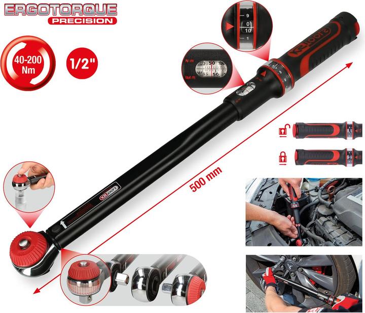 Actual product image KS Tools Ratchet torque wrench (1/2", 40 Nm, 200 Nm)