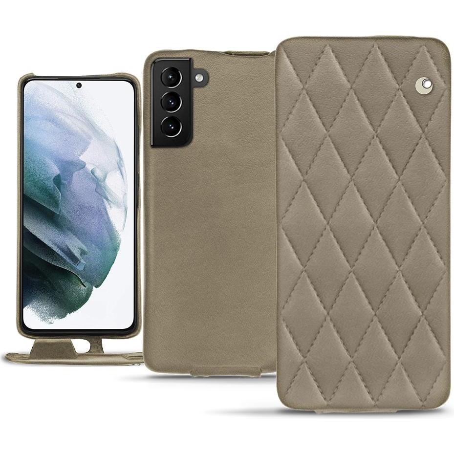 Noreve Lederschutzhülle vertikal (Samsung Galaxy S21+), Smartphone Hülle, Beige