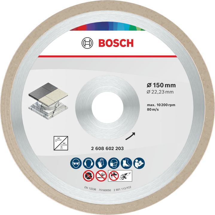Produktbild Bosch Professional Zubehör Diamanttrennscheibe Standard for Ceramic, 150 x 22,23 x 1,6 x 7 mm, 1er-Pack