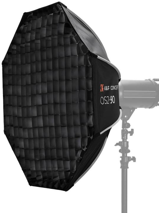 K&F Concept 90cm Octagonal Softbox, Quick release + storage Bowens Mount with Honeycomb Grid, Light Diffusers (90 cm)