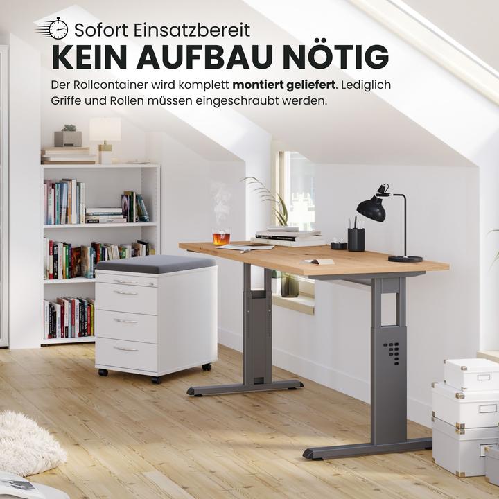 Produktbild Bümö office Rollcontainer - 3 Materialschubladen (43 x 58 x 59 cm)