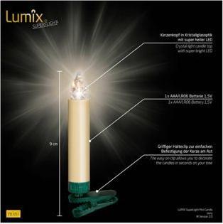 Image du produit Krinner Bougie de Noël à LED pour arbre de Noël - Ensemble de démarrage Superlight (12 x)