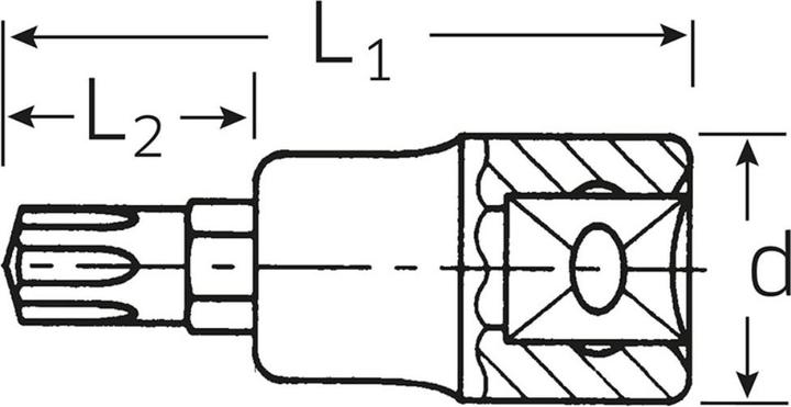 Actual product image Stahlwille 1/2 inch screwdriver bit M 8 for internal wedge profile