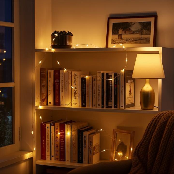 Immagine prodotto Casativo Microfavole a LED per interni ed esterni, 100 LED bianchi caldi, funzionamento a batteria, 10 m (10 m)