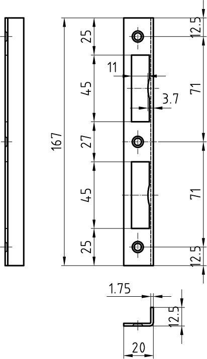 Glutz Winkelschliessbleche B-1102 (Türgriff)