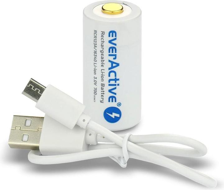 Productafbeelding Everactive 16340 / RCR123A 3V 700 mAh - Oplaadbare batterij (1 Pcs., RCR123A, 650 mAh)