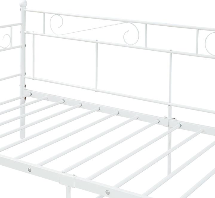 Actual product image En.Casa Metal bed Granada 90x200 cm with cold foam mattress white (90 x 200 cm)
