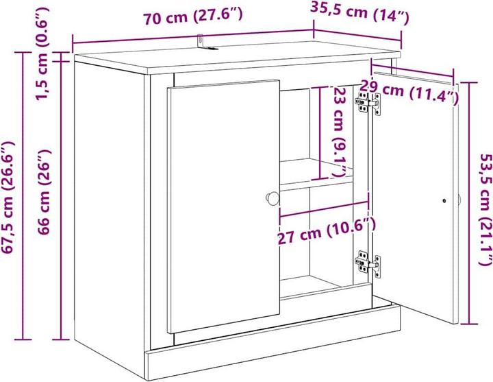 Image du produit vidaXL Sideboard-Aufbewahrung (35.50 x 70 x 67.50 cm)