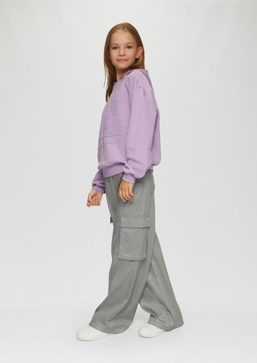 Produktbild s.Oliver Sweatshirt Oversized-Sweatshirt mit Kapuze und gummiertem Frontprint (L)